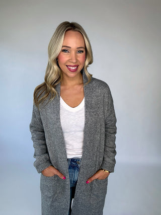 Long Overdue Cardigan - Grey