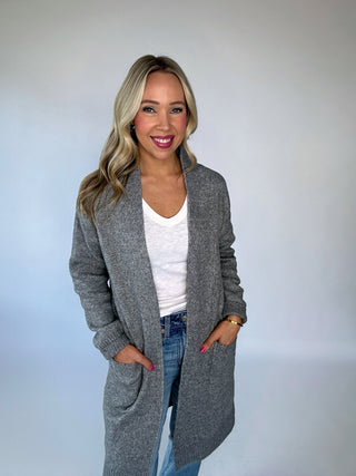 Long Overdue Cardigan - Grey