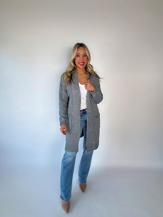 Long Overdue Cardigan - Grey