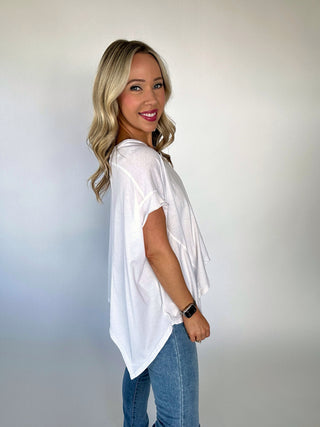 No Complaints Washed Comfy Knit Top - White