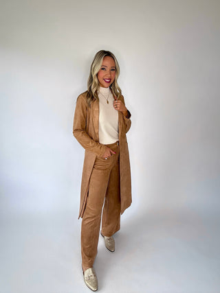 City Chic Faux Suede Jacket - Camel