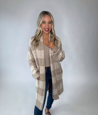 Catch A Chill Cardigan - Heather Cocoa