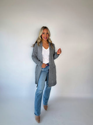 Long Overdue Cardigan - Grey