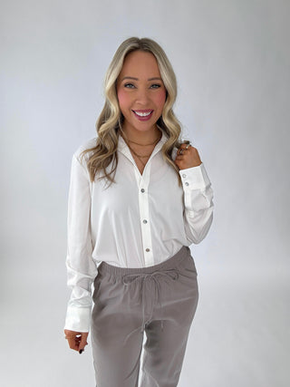 Follow My Lead Classic Collared Blouse