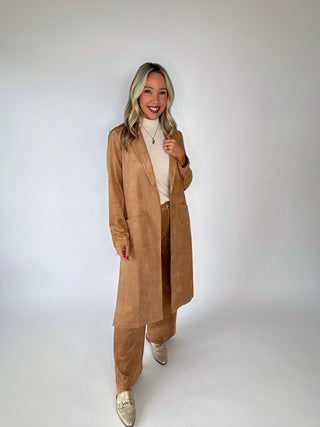 City Chic Faux Suede Jacket - Camel