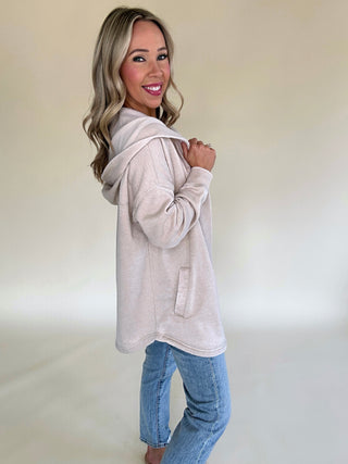 Get Cozy Mineral Washed Fleece Hooded Cardigan