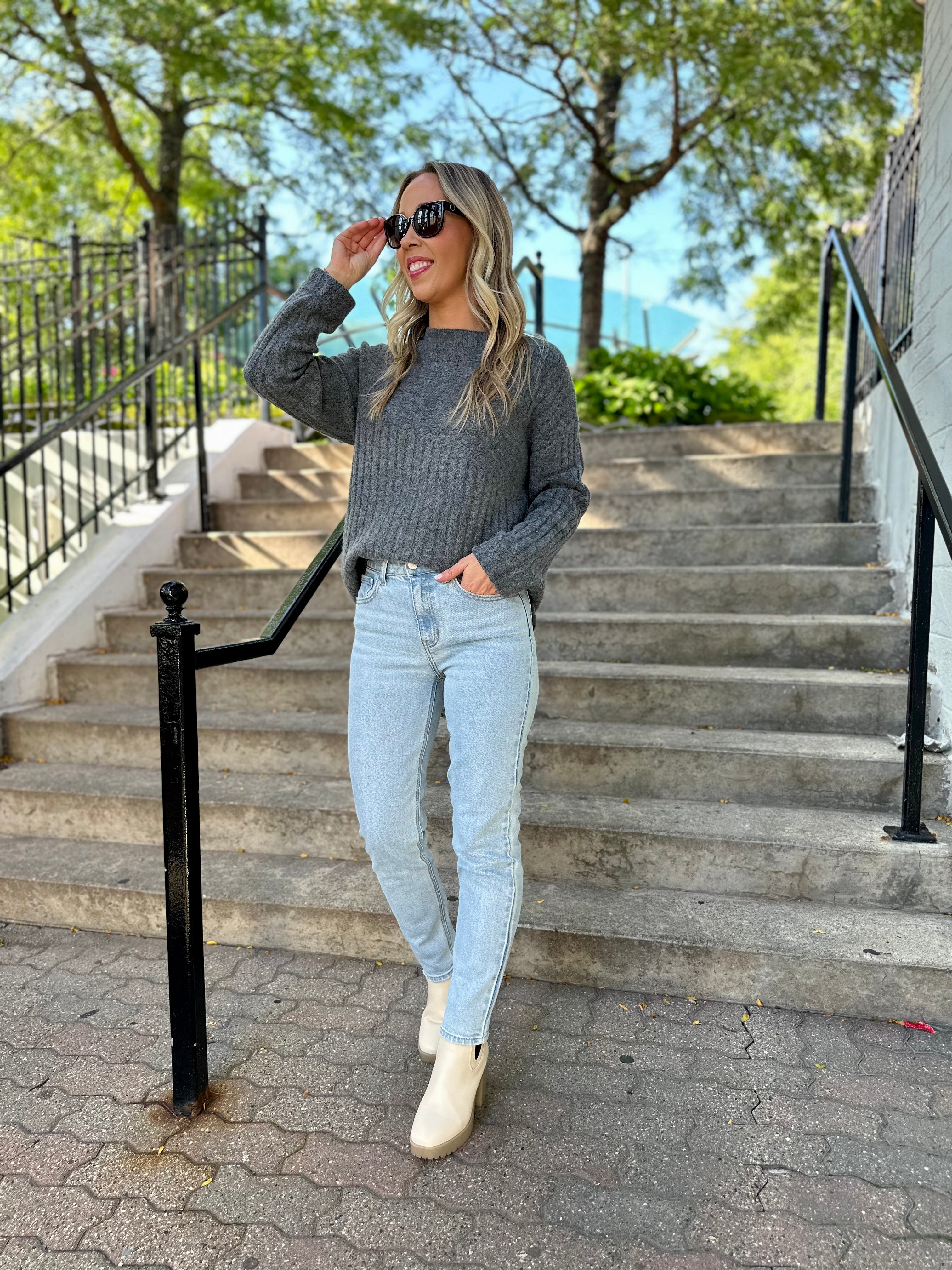 Cozy grey sale sweater