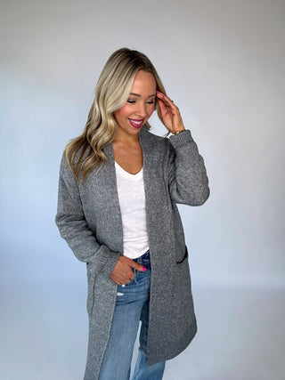 Long Overdue Cardigan - Grey