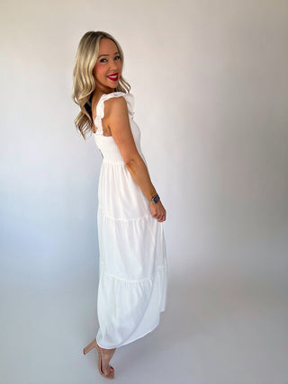 Always In The Lead Maxi Dress - White