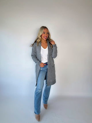 Long Overdue Cardigan - Grey