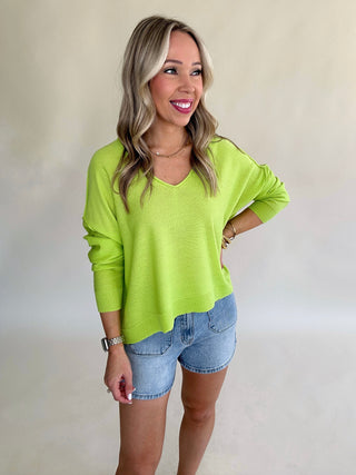 *IMPERFECT* High Vibe Top - Lime