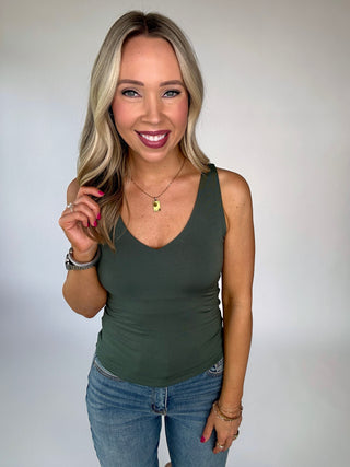 Better Than Ever Basic Tank - Green Ivy