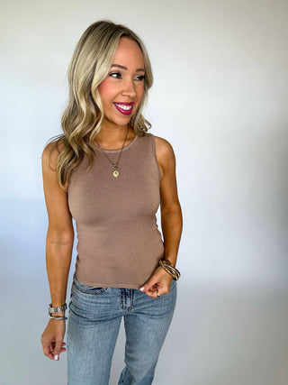 Essential Ease Sleeveless Top - Mocha