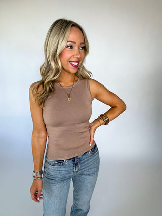 Essential Ease Sleeveless Top - Mocha