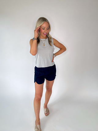 Twist And Shout Sleeveless Top - Grey