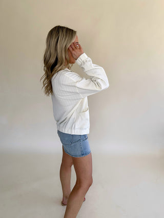 Perfectly Easy Bomber Jacket - Ecru