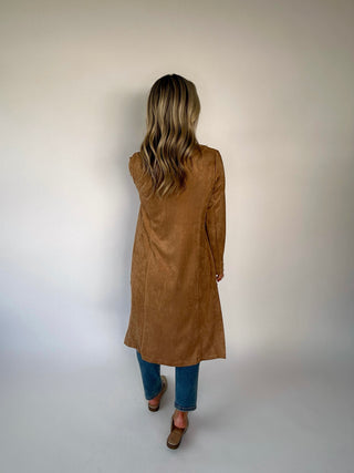 City Chic Faux Suede Jacket - Camel