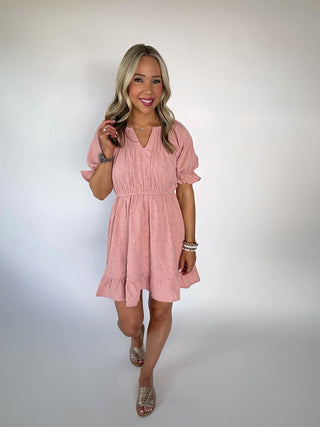 All That Flutters Mini Dress - Blush