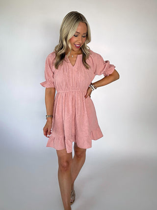 All That Flutters Mini Dress - Blush