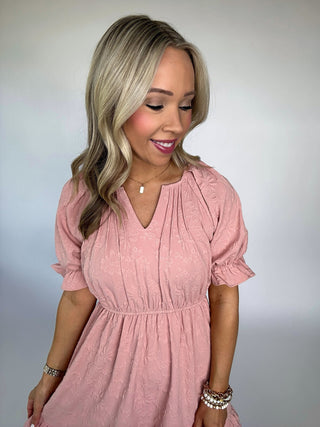 All That Flutters Mini Dress - Blush