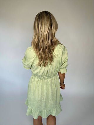 All That Flutters Mini Dress - Sage