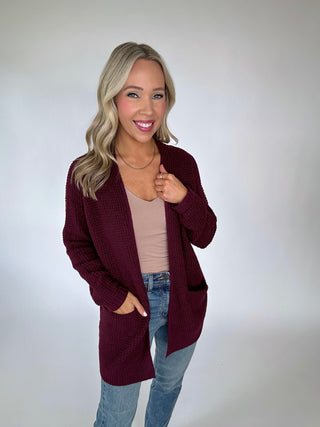 Chill Style Cardigan - Plum