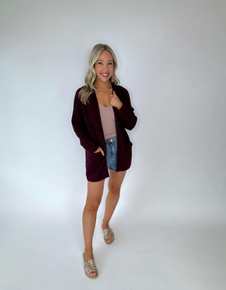 Chill Style Cardigan - Plum