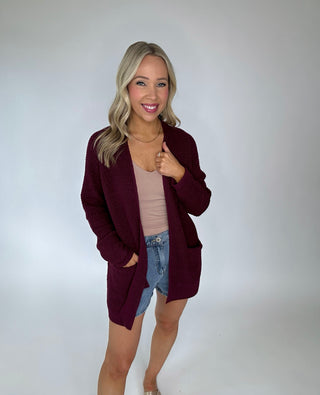 Chill Style Cardigan - Plum