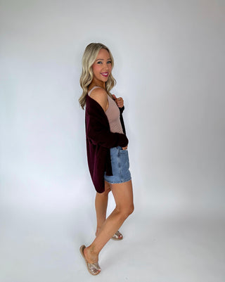 Chill Style Cardigan - Plum