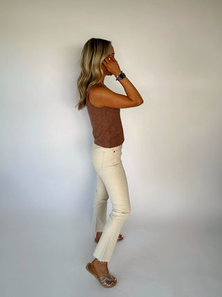 Basic Is Best Sleeveless Knit Top - Clay