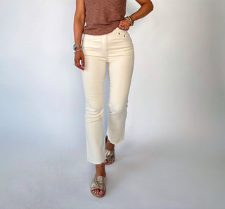 Shy Girl High Rise Crop Flare Jeans